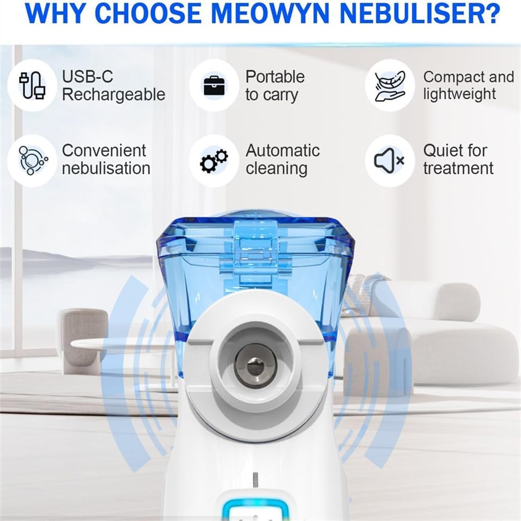 Portable Nebulizer Machine for Adults & Kids, USB-C Rechargeable Nebulizer